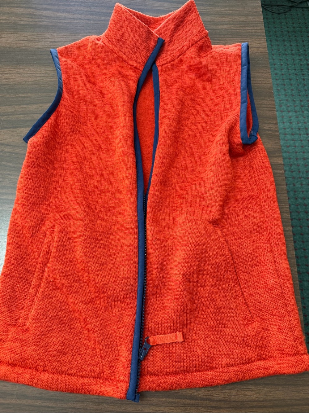 Youth Orange Sleeveless Zip Front Vest